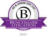 Benchmark Litigation 40 and Under Hot List 2021 Logo Badge