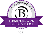 Benchmark Litigation 40 and Under Hot List 2021 Logo Badge