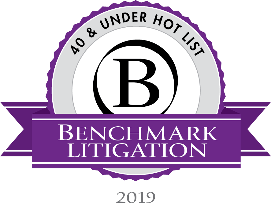 Benchmark Litigation, 40 & Under Hot List, 2019