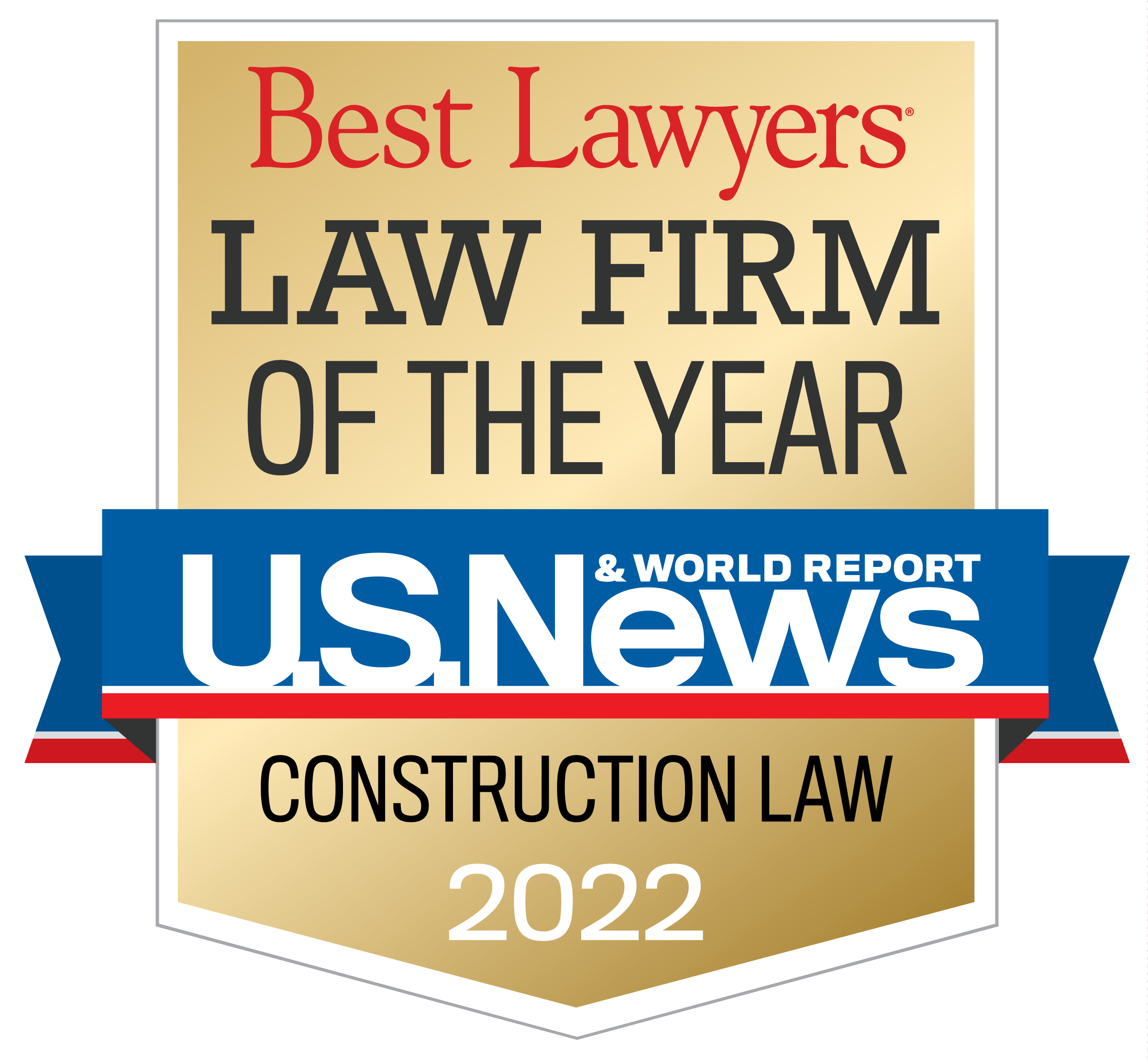 2022 Best Law Firm of the Year Construction Law Badge