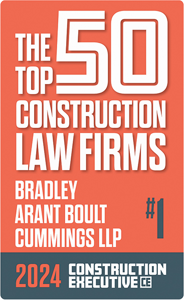 Construction Executive Badge for Bradley's Construction Practice Ranking as #1 in the Nation 