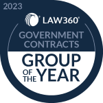 Law360 Government Contracts Practice Group of the Year 2023 Logo/Badge