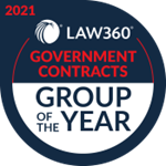 Law360 Government Contracts Practice Group of the Year 2021 Logo/Badge