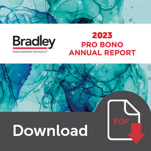 Bradley 2023 Pro Bono Annual Report Cover