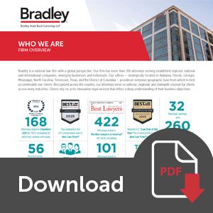 Bradley Firm Overview One Pager Button 2025