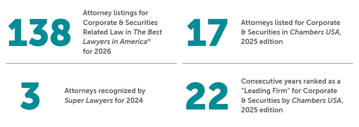 Bradley by the Numbers Corporate & Securities