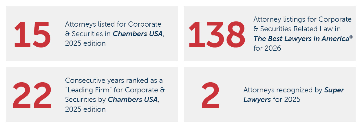 Bradley by the Numbers Corporate & Securities