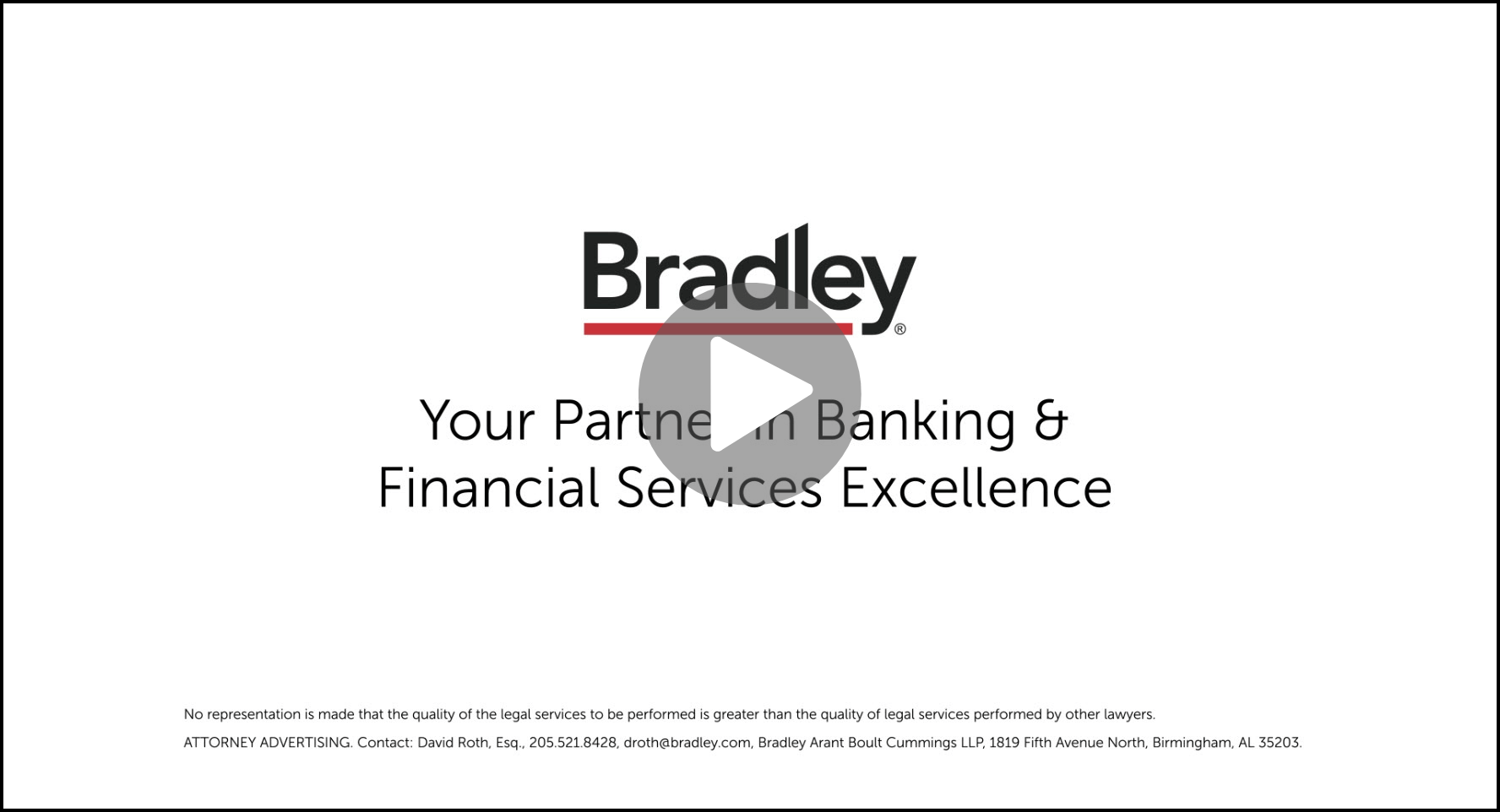 Bradley Banking & Financial Services Overview Video
